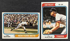 1974 Topps Baseball Star Lot 2 Cards Tom Seaver Al Kaline