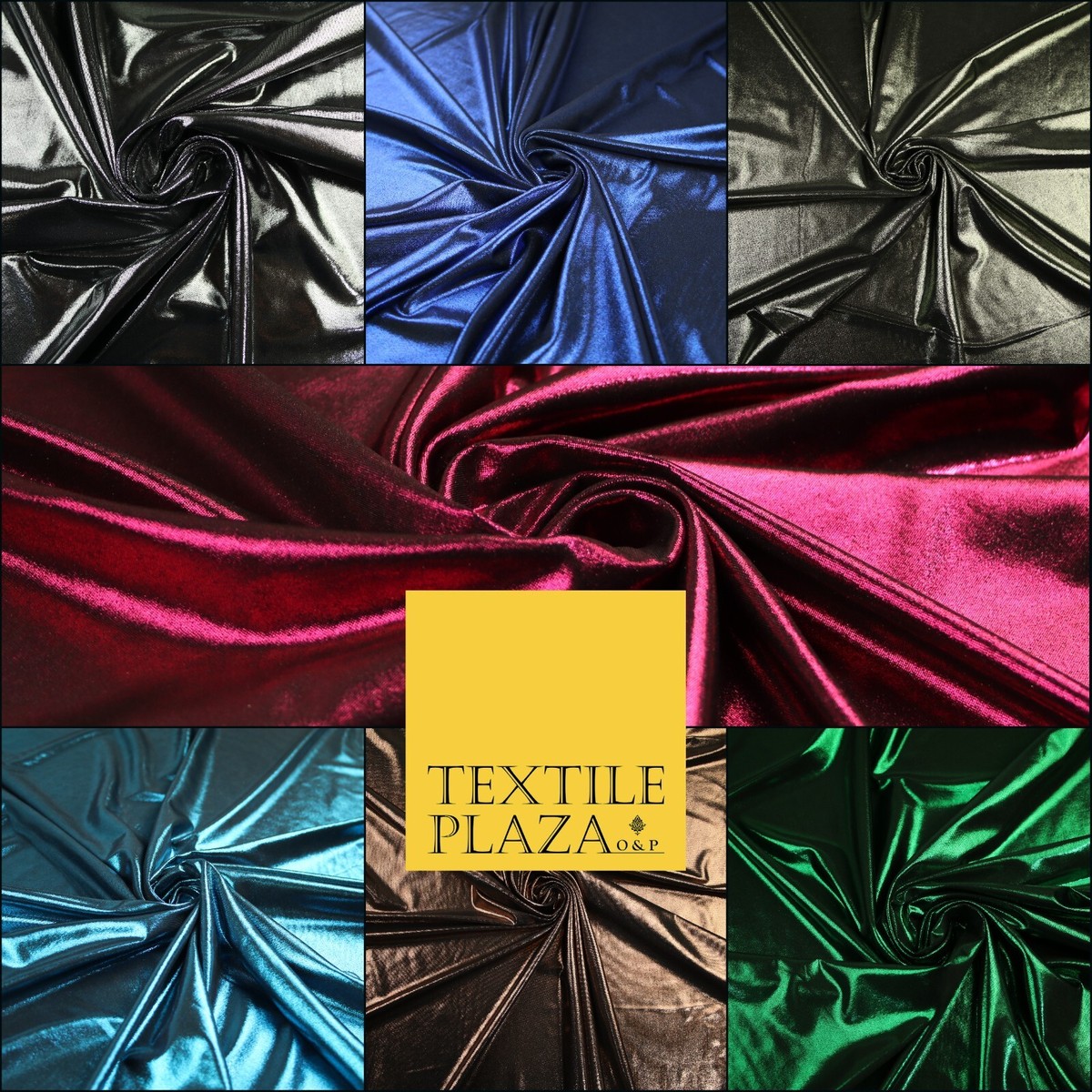COLOURS Metallic Lycra Stretch Fabric Shiny Mirror Foil