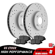 Front Drilled Brake Rotors Ceramic Pads for 2012 - 2015 Honda Civic Si Acura ILX