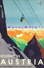 Holidays In Austria 1950 Poster Vintage Art Print Wall Decoration Art Travel