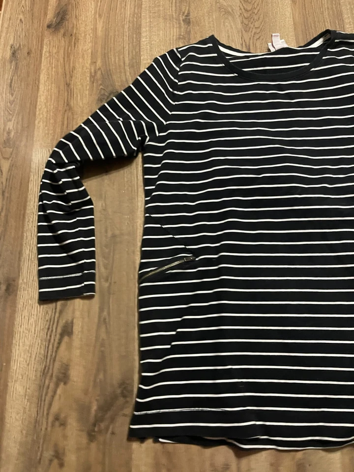 Merona Shirt, Women's Size XXL, Black White, Striped, Long Sleeve - Image 3 of 4
