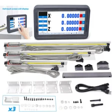 3 Axis Dro Digital Readout LCD Touch Screen Encoder+3PCS Linear Glass Scale Kit 