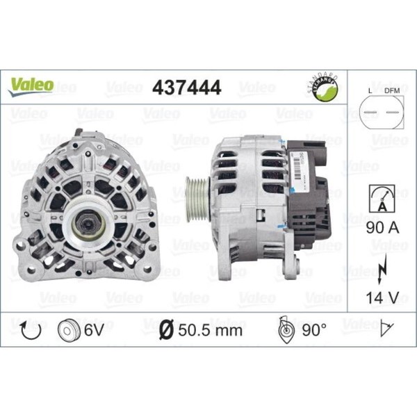 Valeo Generator Lichtmaschine 90A 14V FüR Skoda Roomster Praktik 5J Fabia II-image