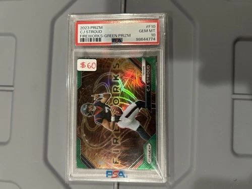 2023 Panini Green  Prizm Cj Stroud Psa 10