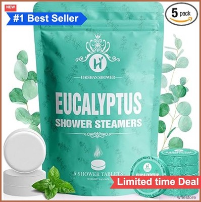 Shower Steamers Aromatherapy Eucalyptus Mint Essential Oil 5 Pack Relaxation