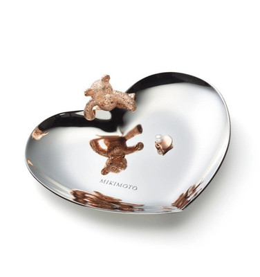 Mikimoto Luxury Gift Ginza Bear Jewelry Tray Akoya Pearl BPV-1014F Pink Gold