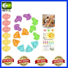 18PCS Rock Wall Climbing Holds Kit for Kids - Soft Colors Hardware Included