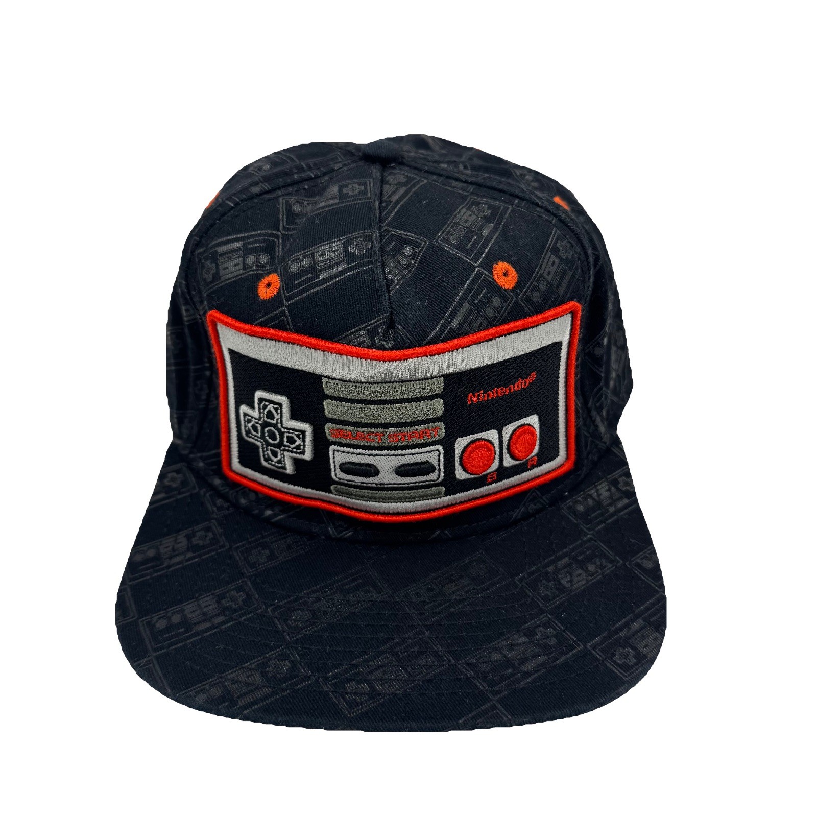 Nintendo Controller Flatbill Snapback Cap Black A… - image 1