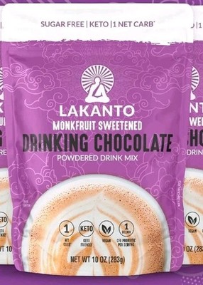Lakanto Keto 0 Sugar Monk Fruit  Hot Cocoa Chocolate Mix 10 oz 12 Serving 7/2026