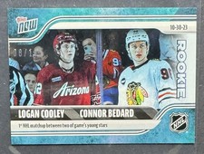Connor Bedard Logan Cooley Topps Now NHL Sticker 2023 Rookie RC BLUE ICE # /10