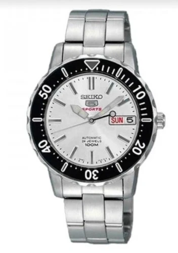 Seiko 5 Sports SRP237K1 White Sunburst Dial 100m Boy Size 
