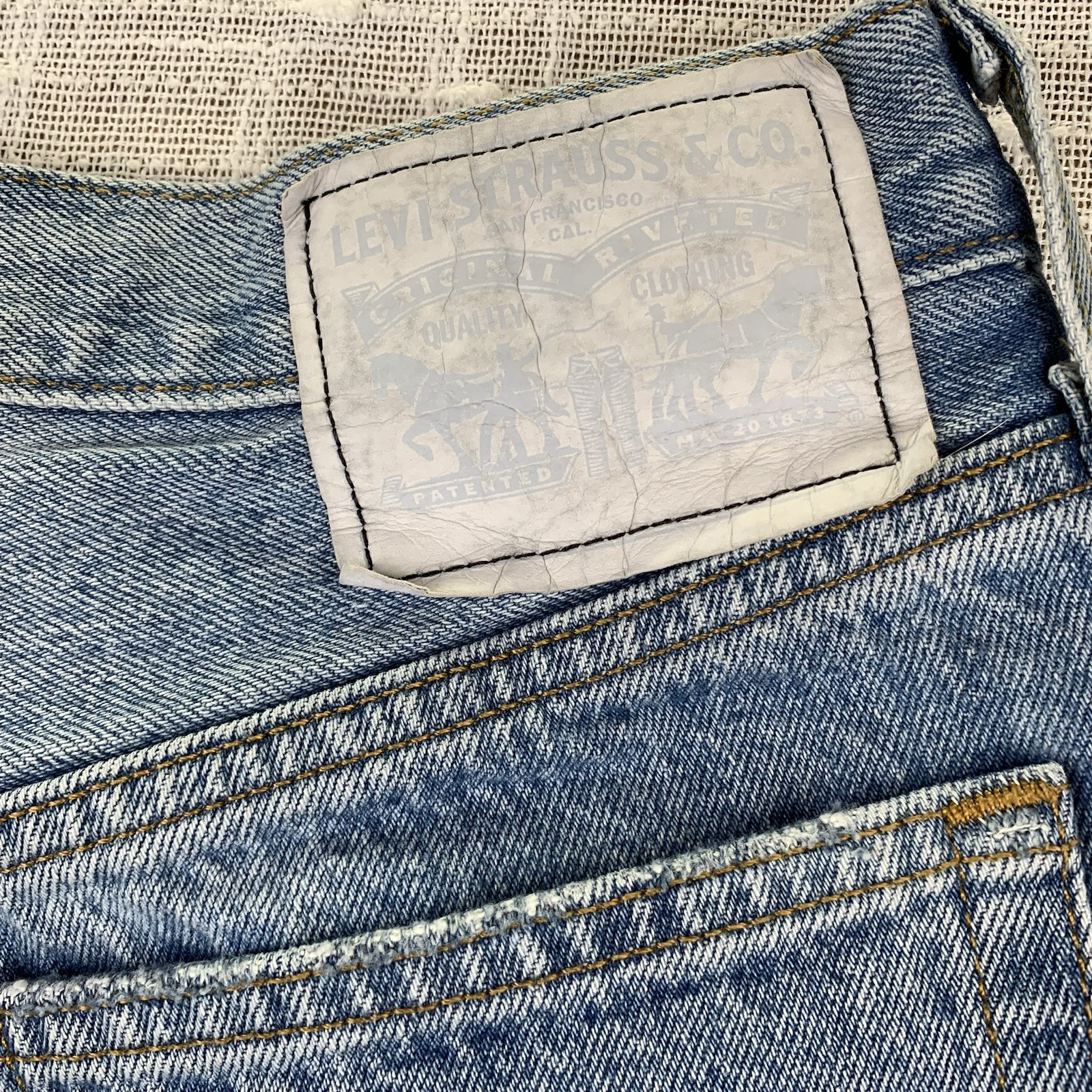 Levis Premium 501 Jeans Patchwork Button Fly Eigh… - image 18