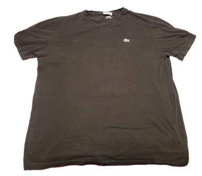 Black Lacoste 2 XL Mens T-shirt 100% Pima Cotton Short Sleeve 