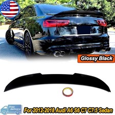 Psm Style Rear Trunk Spoiler Wing For 12-18 Audi A6 S6 C7 C7.5 Sedan Gloss Black