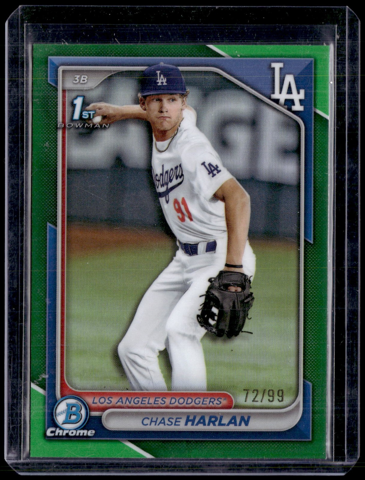 2024 Bowman Draft #BDC-96 Chase Harlan Chrome Green Refractor #/99