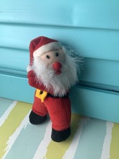 Vintage Christmas Plush Santa Hugger Clip Toy