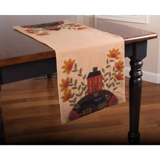 Home Collections by Raghu In The Country Felt Table Runner – 14x36", Tan