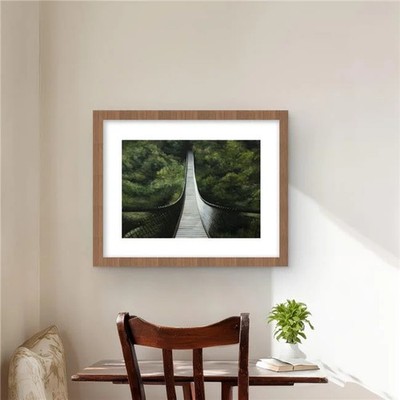 Begin Home Decor C1FM162017WTE1 16 x 20 in. Suspended Bridge in the Forest Wa...