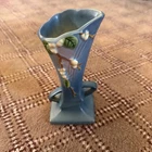 1946 Vintage Roseville Pottery Blue SNOWBERRY Tall Handled Vase IVI-7