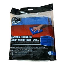 Chemical Guys Monster Extreme Premium Microfiber Towels 3 Pack 16x16 Blue New