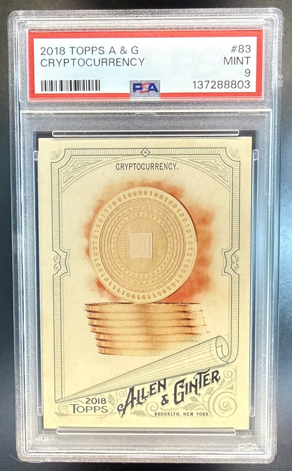 2018 Topps Allen & Ginter Baseball Cryptocurrency #83 PSA 9