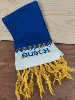 NWOT Busch Beer Scarf 58'' Blue Yellow Winter