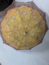 Vtg Style Battenburg Lace Parasol Umbrella Sun Tea Party Costume Photo Prop