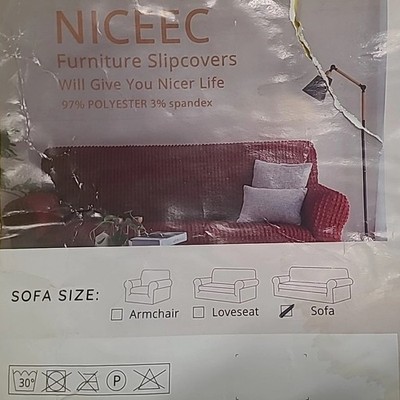 NICEEC Sofa Slipcover Coffee Color Sofa Full Cover 1 Piece Easy Fit Sofa Cover