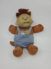 Vintage 1983 Cabbage Patch Kids Koosas Kitty Cat Brown Wearing Overalls