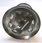 Vintage 3" dia Heavy Clear Glass Cylinder Metal Top Bottom Coin Bank w Padlock — photo 6