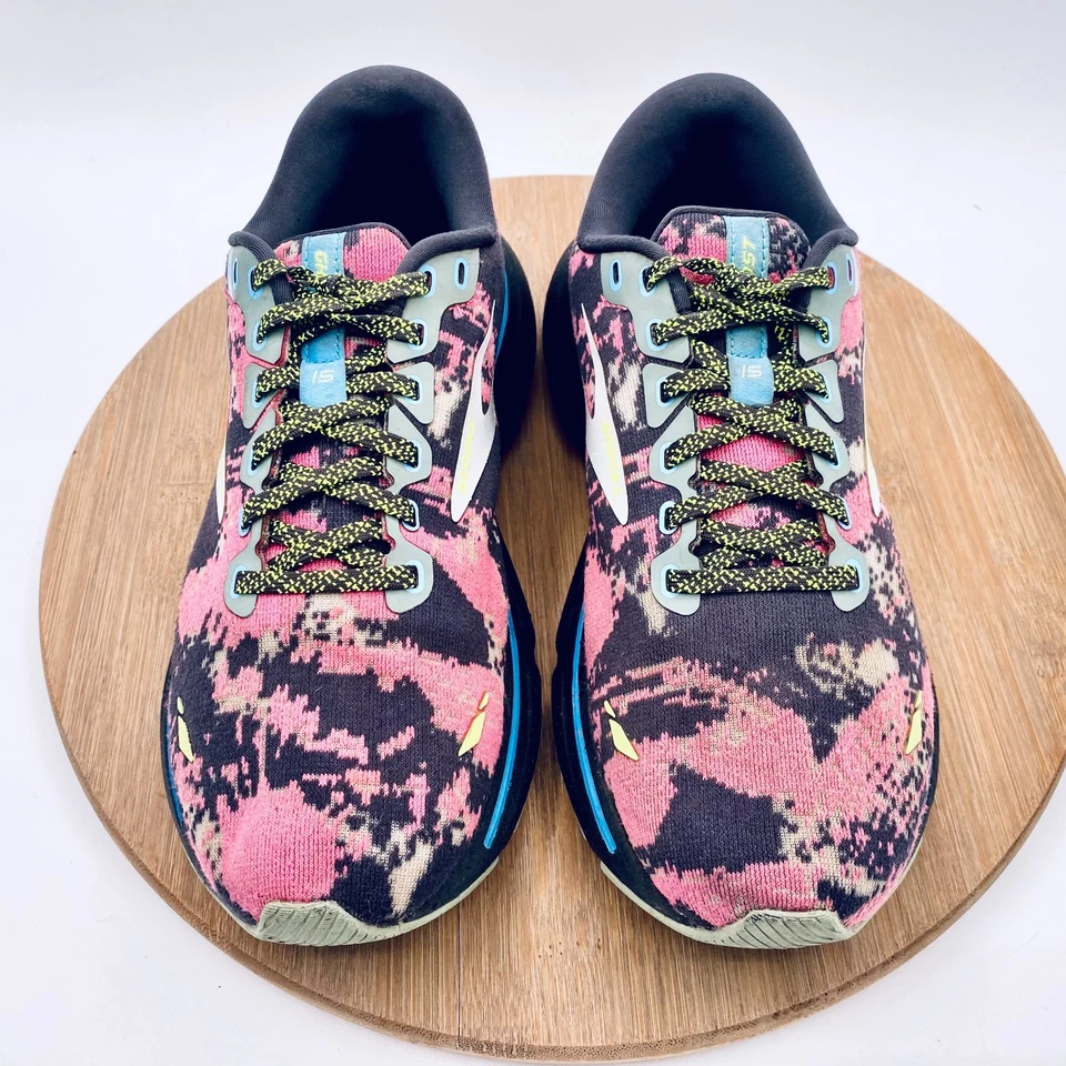 Brooks Ghost 15 Zapatos para Correr Mujer 8 Negro Rosa Malla Entrenadores Tenis Foto 3 de 4
