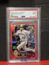 Topps 2023 Chrome Christian Yelich Red #109 PSA 9 Baseball MLB Brewers
