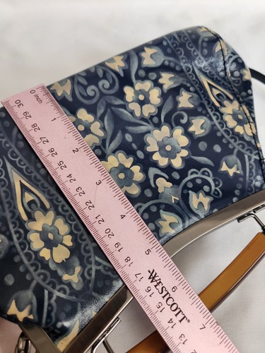 PATRICIA NASH Italian Folklore Blue Floral Crossbody Leather Bag Matching Scarf - Picture 24 of 24