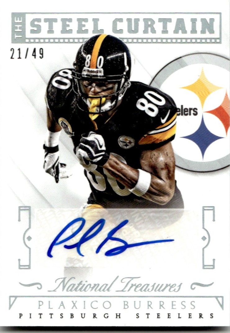 2015 Panini National Treasures Steel Curtain Signatures Plaxico Burress Auto
