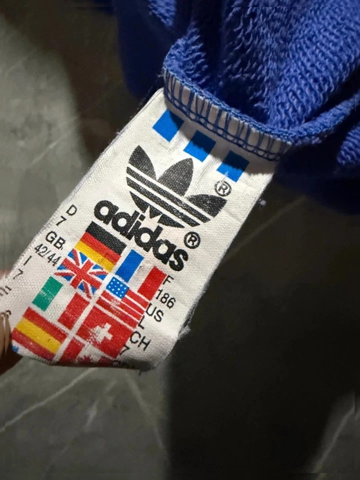 Veste Sweat à Capuche Adidas Vintage 80s 90s, Bleu violet, Full Zip #LMPVT2 - Photo 4/4