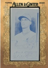 2020 Topps Allen & Ginter Jack Flaherty Cyan Printing Plate 1/1 One Of A Kind 