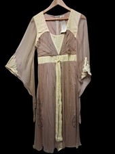 Nataya Age of Love Sheer Romantic Titanic Tea Party Sand & Yellow Midi XS/Small