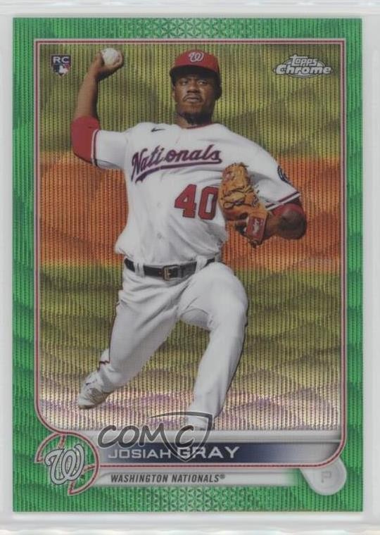 2022 Topps Chrome Green Wave Refractor 45/99 Josiah Gray #160 Rookie RC fm0