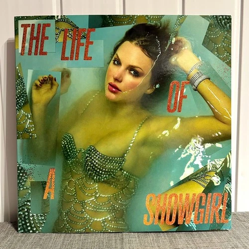 TAYLOR SWIFT Life Of A Showgirl Orange Glitter Vinyl LP Gatefold Album Unplayed