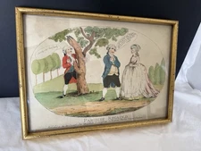 1700s Antique Etching James Gillray "Paradise Regain'd" King George IV