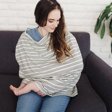 Copper Pearl Car Seat Cover Multi Color Striped Nursing 5 in 1 Multi Use Great