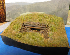 1:72 gr. Bunker Holz unbemalt aus Stewalin für 7,5 cm Pak + 10,5 cm Feldgeschütz