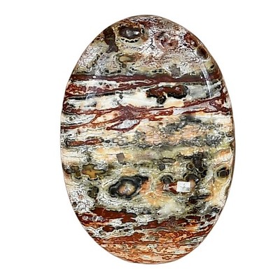 Natural Leopard Skin Jasper 28.25x19.75x4.5 mm Oval Polished Gemstone LS02009-30