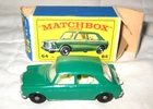 MIB 1966 Matchbox #64 MG 1100, Green w White Int w Driver & Dog in Orig "E4" Box