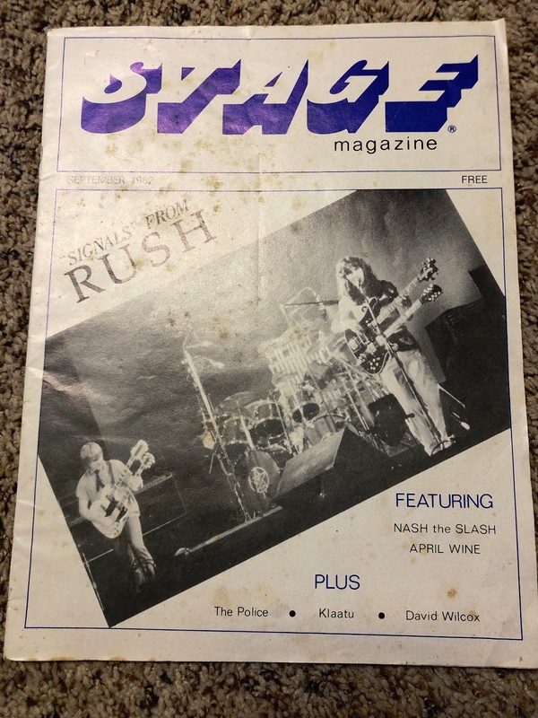 Rush Vintage  "Stage" Magazine from Toronto 1982