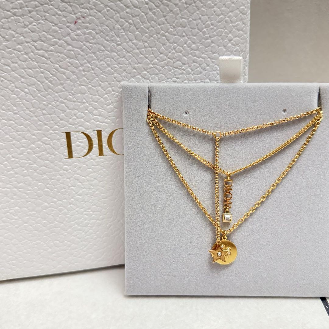 Christian Dior Gold Three-Row Chain Necklace