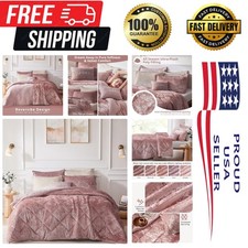 Elegant Full/Queen Velvet Comforter Set - Lounging Bliss with Diamond Design
