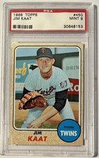 1968 Topps Jim Kaat #450 Minnesota Twins PSA 9 MINT (B75)