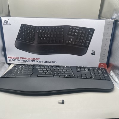 Delton KB200 Ergonomic 2.4G Wireless Keyboard - Black