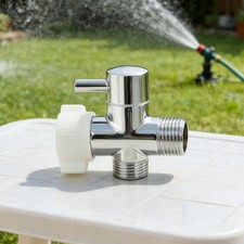 Chrome Bidet T Valve Adapter for Toilet with 7 8 X 7 8 X 1 2 Inch Thread Tee